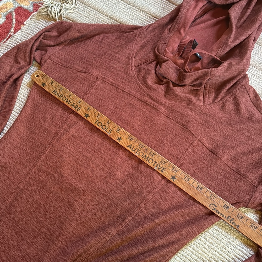 Toad&Co Intermosso Hooded dress with pockets NEW manzanita maroon Title Nine S - Picture 4 of 10
